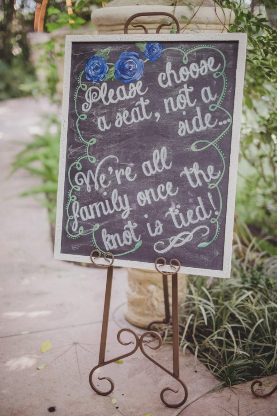 Poster Chalkboard Choose A Seat Not A Side Vintage Personalised Wedding Sign 