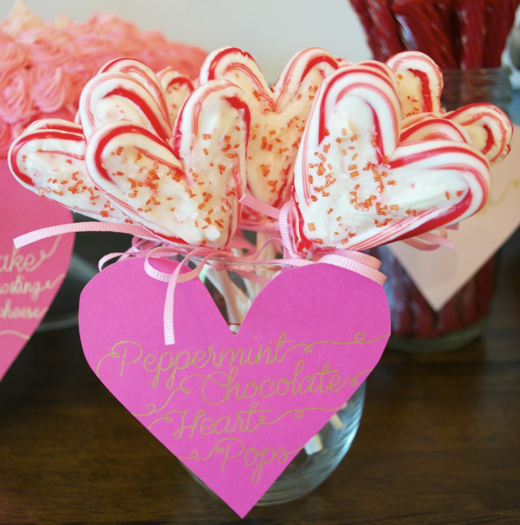 Heart shaped chocolate lollipops